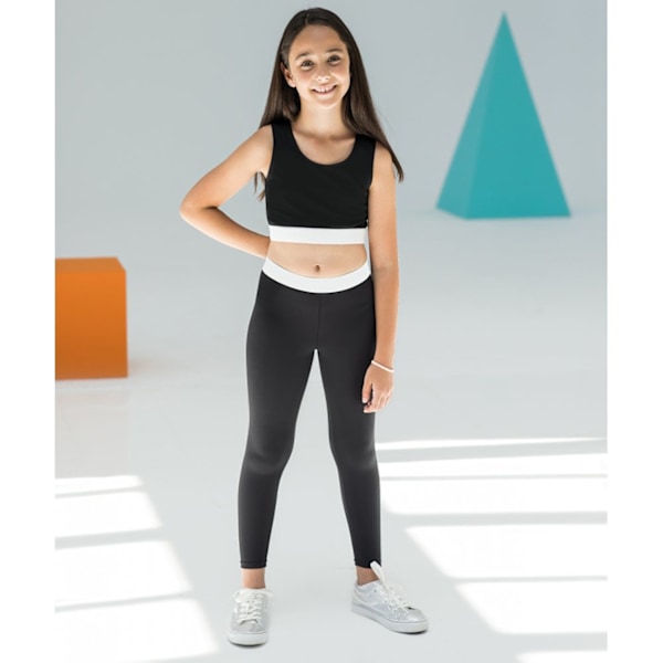SF Minni Lasten Tyttöjen Muoti Crop Top 7-8 Vuotta Musta/Valkoinen Black/Whit Black/White 7-8 Years