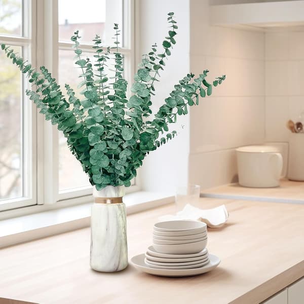 Kunstige silkeblomster, Eukalyptus, 38 cm, Perfekt til blomsterarrangementer, indretning og bryllupper