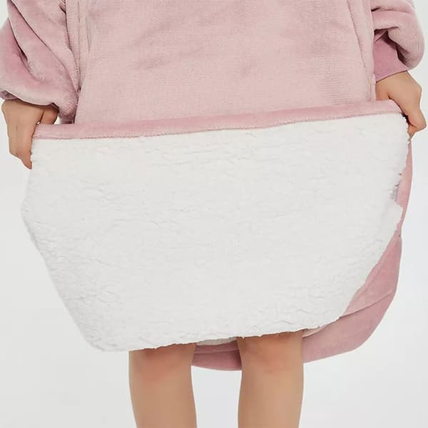 Lang Oversized Hættetrøje - Rosa (120cm)