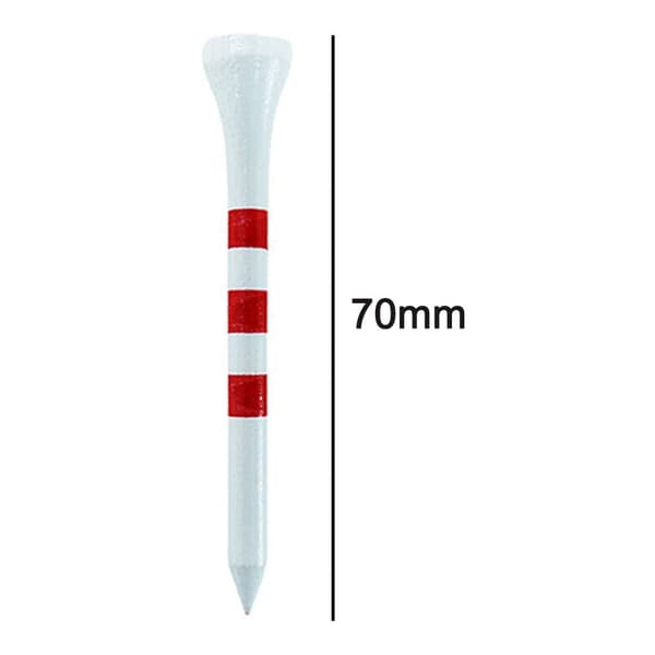 100 golf-tees i tre - 100 stykker 70 mm / 83 mm bambus hvit + rød 70 mm