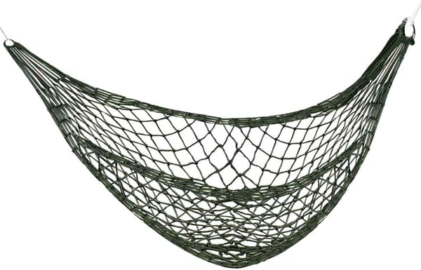 Mini-hængekøje i armygrøn nylon til camping eller have
