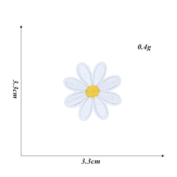 Strygemærke Sy-på-mærker Tusindfryd Blomstermærker 24 Stykker Creat-FX-