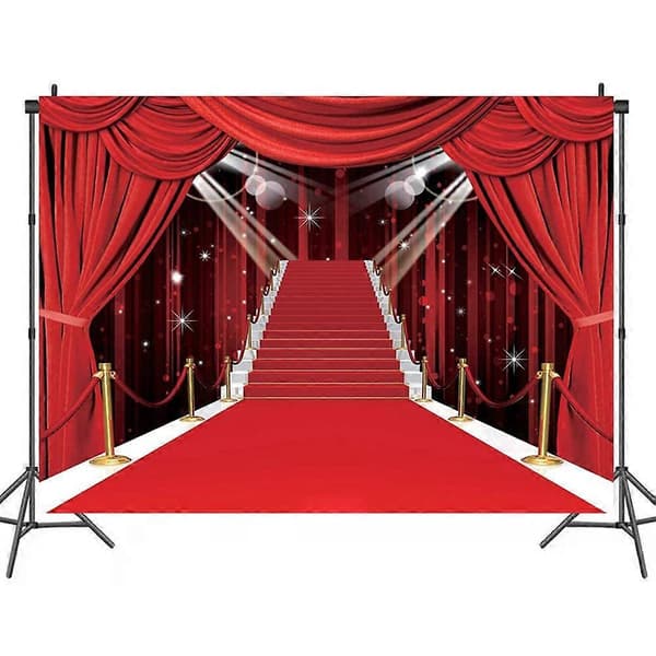 Red Curtain Backdrop Banner, Red Carpet Fabric Photography Background Photo Background Studio Props for