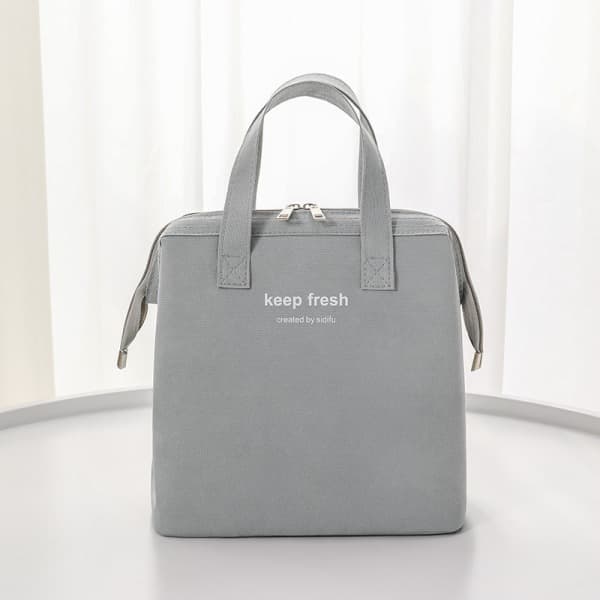Insulated Lunch Bag Simple Bento Cooler Lunch (Grey)
