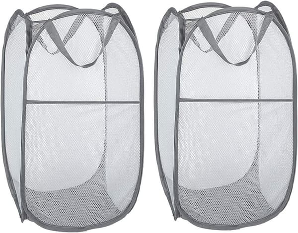 Laundry Basket [Set of 2] Foldable Laundry Baskets Pop Up Mesh