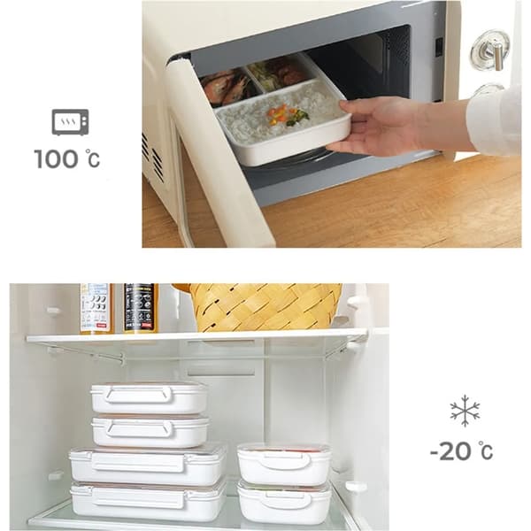 3-piece lunch box set, microwave-safe lunch box, portable bento box, lunch box, food storage container for refrigerator