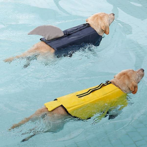 Redningsvest for hund - hunderedningsvest Shark Flytende Grå