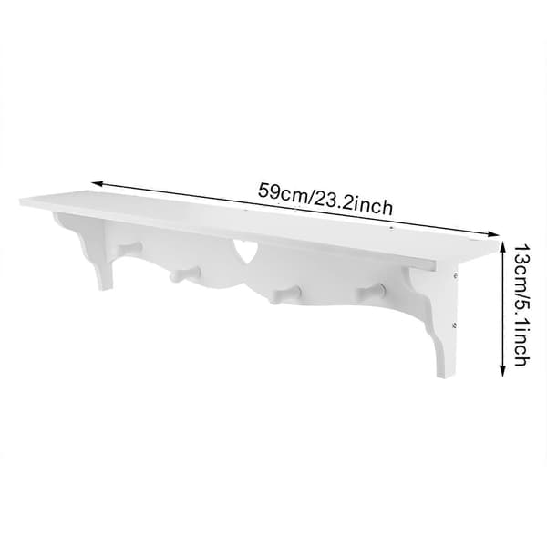 White Carved Wall Mounted Hollow Wall Shelf Wall Decoration Coat Rack Hook (FMY)