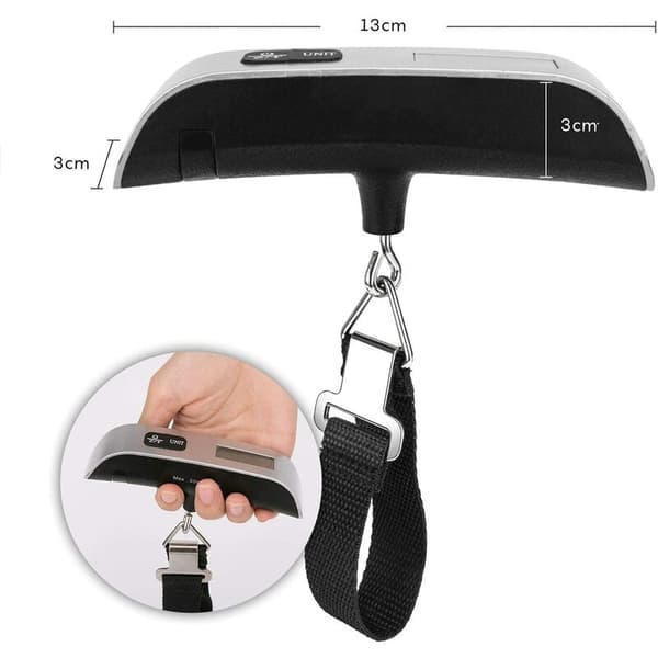 Luggage Scale, Portable, LCD, Digital, 50kg, Silver/Black