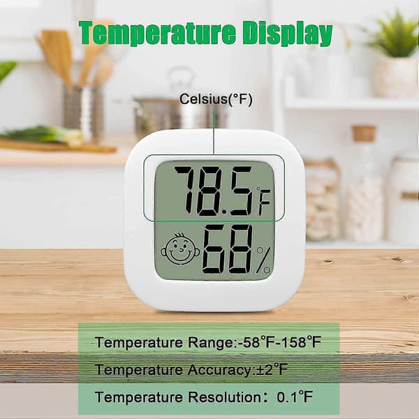 5 stk Bærbar Mini LCD Termometer Innendørs Hygrometer Temperatur Fuktighet