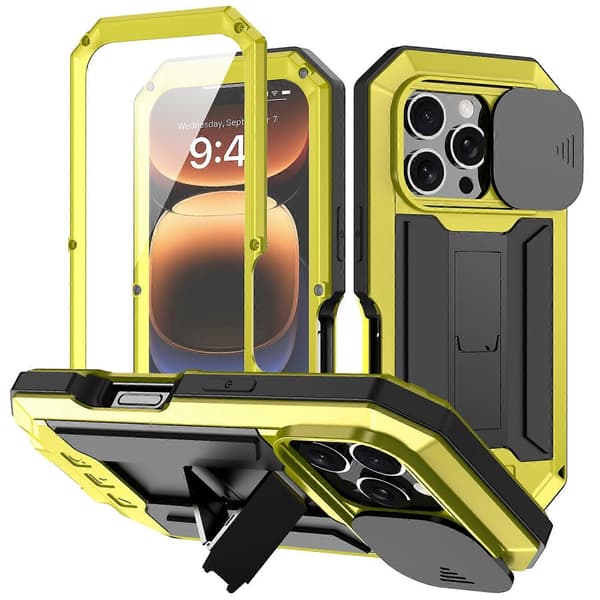 Skyvbart Kamera IP54 Liv Vanntett Holder Mobilskall Gul Gul For iPhone 16 Pro Max Yellow For iPhone 16 Pro Max