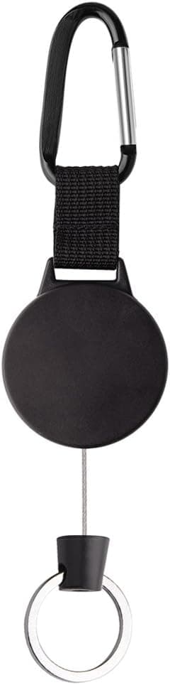 Raskas avainnauha 65 cm teräskaapelilla, musta