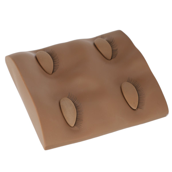 Eyelash Extension Practice Head with Removable Eyelids for Makeup Training, Coffee Color
