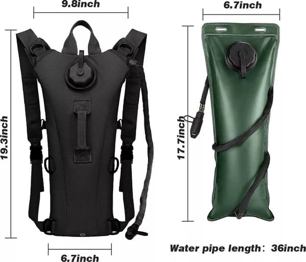 Hydration Backpack - Water and Drink Backpack - 3L with Straw - BPA-Free - Water Backpack - Backpack Water Bag - Hydration Backpack ...