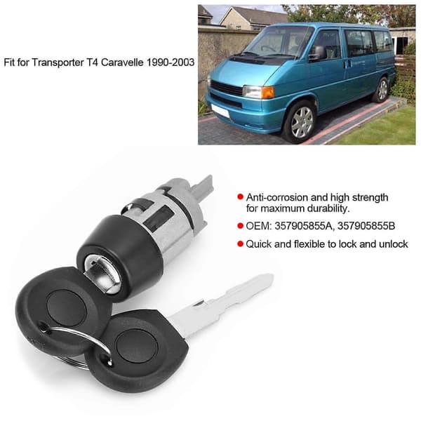 Ignition Lock Cylinder & Key Fits Transporter T4 Caravelle 1990-2003 357905855A