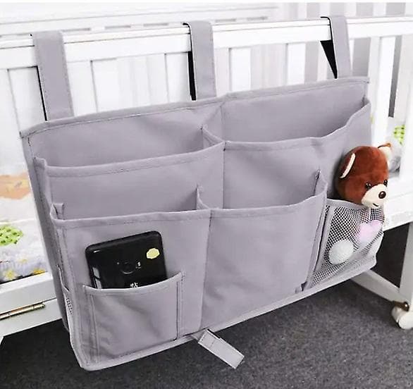 Versatile Bedside Caddy, Durable Waterproof Oxford Fabric Storage Bag for Dorm, Hospital Bed, Crib, with Adjustable Velcro