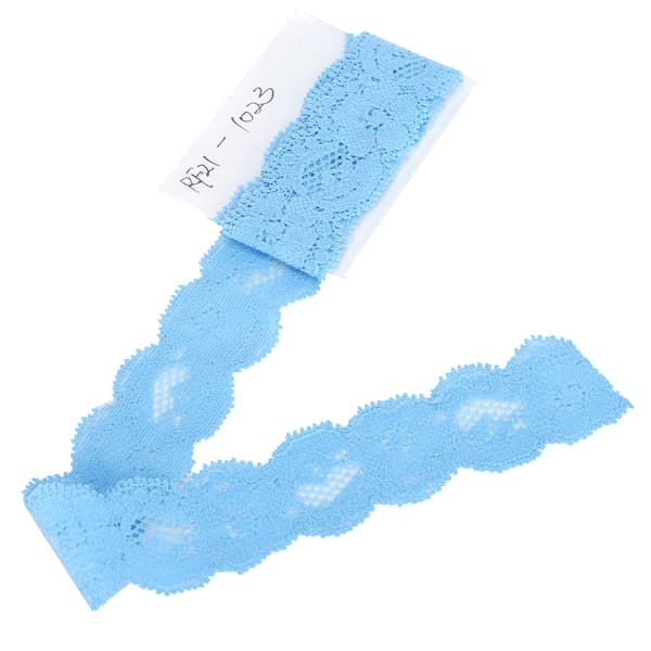 Wave Lace Ribbon Decorate Design Clothes DIY Crafts 10 Yard 3cm Width Sky Blue