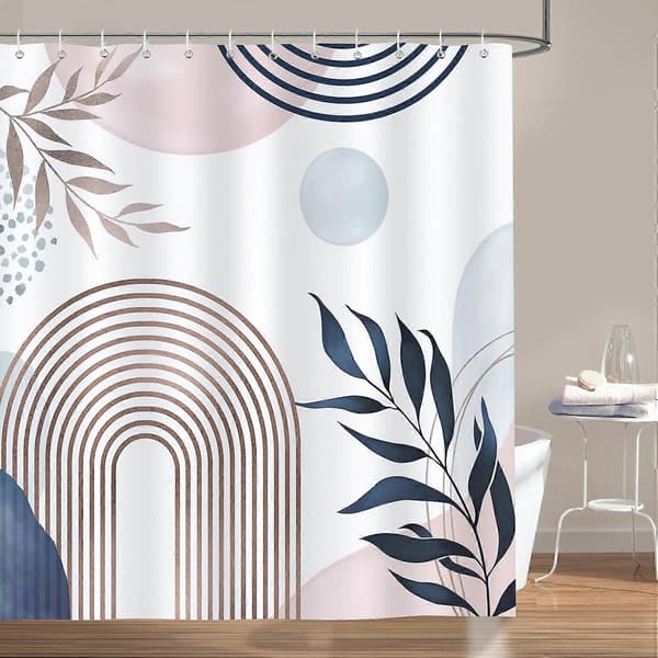 Boho Blad Moderne Dusjforheng, Vaskbart Baderomsforheng