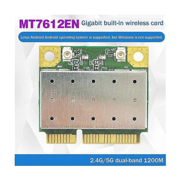 Mt7612en 2.4g 5g Dual Band Gigabit Wireless Network Card Mini Pcie Wifi Module Network Card For Lin