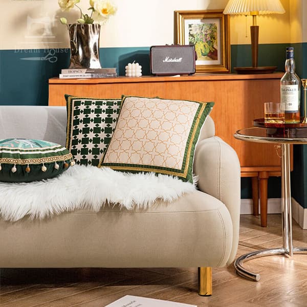 Pillowcase 25x25cm Leaf Home Decorative Pillowcase Square Decorative Pillowcase Linen Pillowcase for Sofa Car Bedroom 2 pcs Green 4