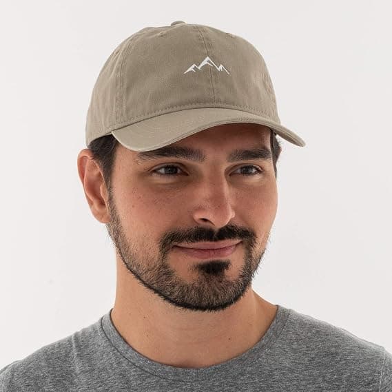Mountain Dad Hat - Ustruktureret blød bomuldskasket (Khaki)