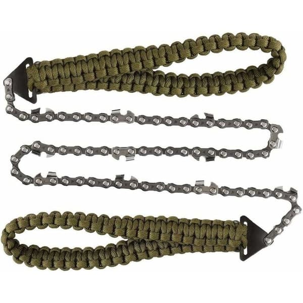 Pocket Chainsaw Hand Foldable Chain Paracord Handle Foldable Outdoor Tool Schedule 3/8 Thin Tooth 34 Section 11 Saw Tooth, Paracord Handle