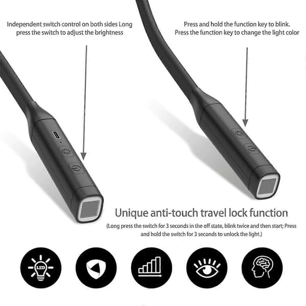 Neck Reading Light Book Lights Reading in Bed Bendable Long-lasting Portable USB Rechargeable Flexi