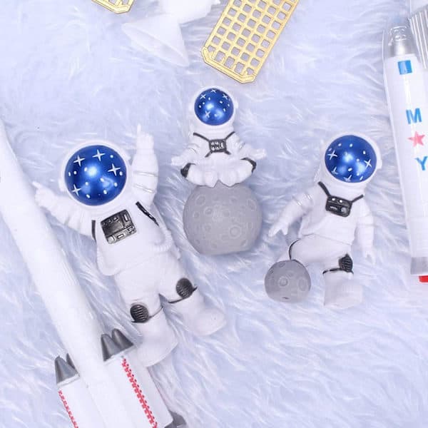 3 stk Astronaut Figur Kakepynt Ytre Rom Kakepynt Astronaut Modell Display Miniatyr