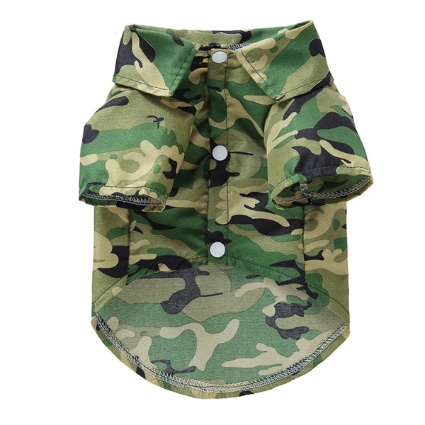 Pet Spring Summer Shirt Green Camouflage