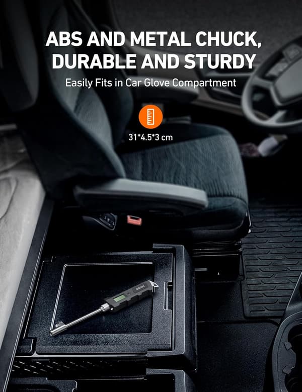 #Digital Dæktryksmåler 230 PSI RV Kraftig Dobbelt Hoved Rustfrit Stål#