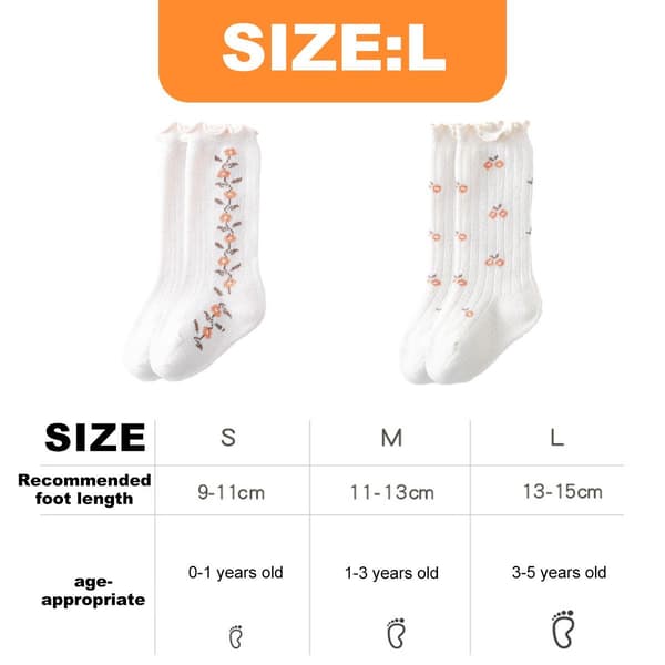 Par mellemlange babystrømper, lyserød + beige, størrelse 13-15 cm KLB