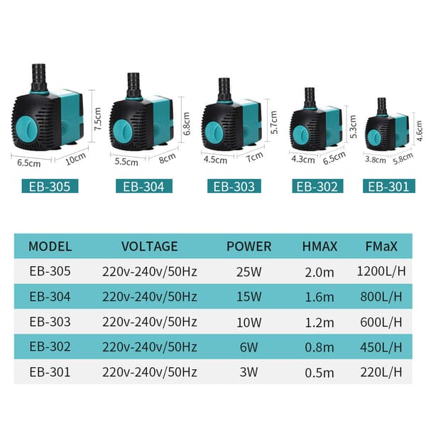 European Submersible Pump Circulation Pump Aquarium Side Suction