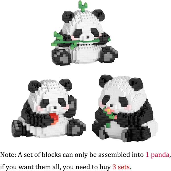 Panda Mini Building Blocks Set with Mini Building Blocks, Reusable, for Children from 6 Years and Adults (686 pcs)