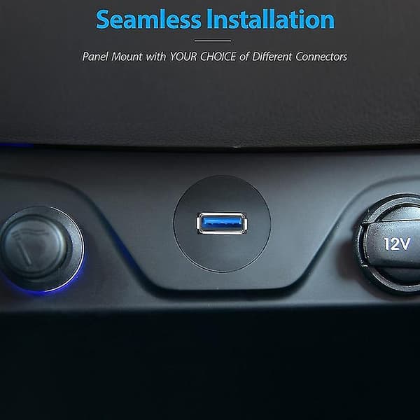 Extension Cable Wide Compatibility USB 3.0 Male to Female Flush Panel Mount Data Extension Cable for Car Q