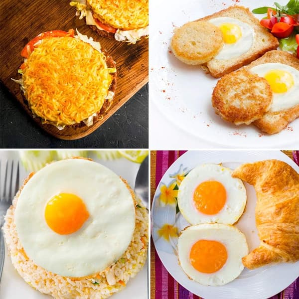 Mcmuffin Runde Silikone Æggeringe, Non-Stick, 4 Tommer, Rød, Pakke