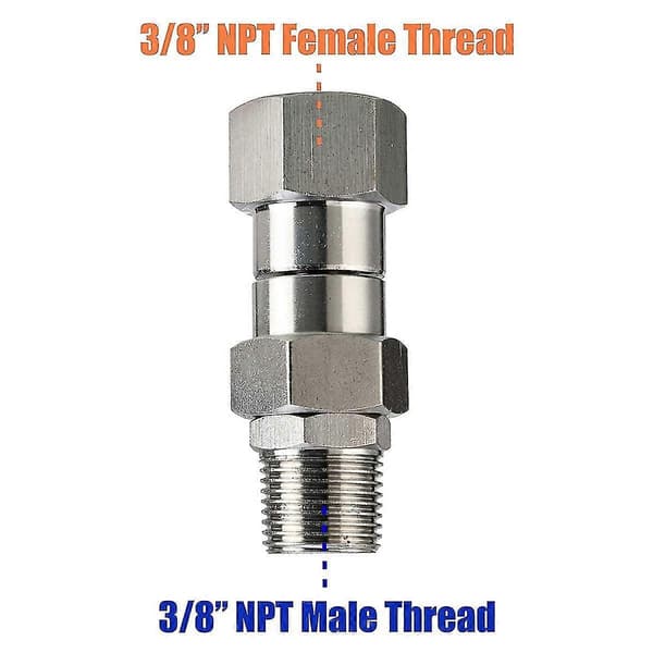 Højtryksrenser drejeled, 3/8 tommer Npt han gevind, 4500 Psi, Til højtryksrenser (rustfrit stål)