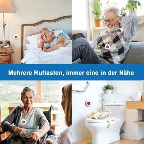 Nødknapp i ett stykke for eldre/alarmarmbånd for eldre/ringeknapp/trådløs personsøker/eldre summer/alarmmottaker