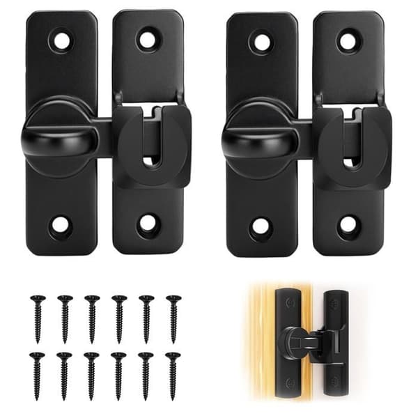 Alloy Sliding Lock - 2 Pieces 90/180° - Flip Latch for Kitchen/Barn