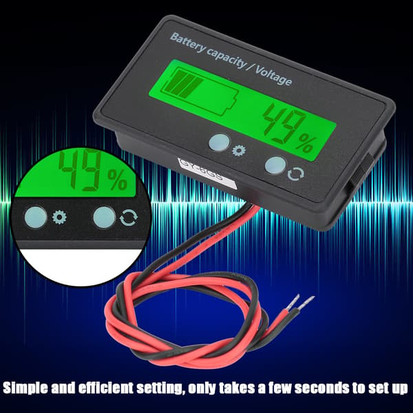GY-6GS PCB HTN Vandtæt Batterikapacitetsmåler LCD-display 12-84V Grøn