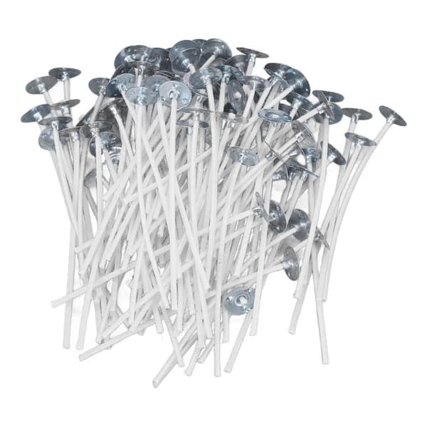 100 Pcs 8cm/3.15in Cotton Wick Pre-waxed Candle Core Extra White for DIY Scented Candles
