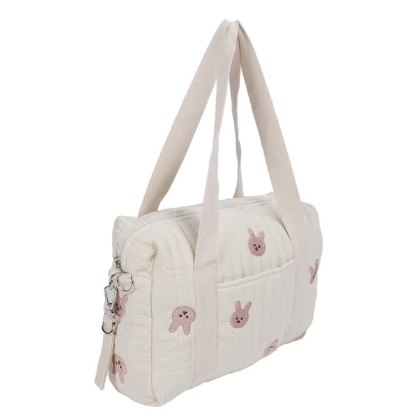 Multifunctional Stroller Bag with Zipper, Embroidery, Reusable Handbag, Diaper Bag, Rabbit Bag