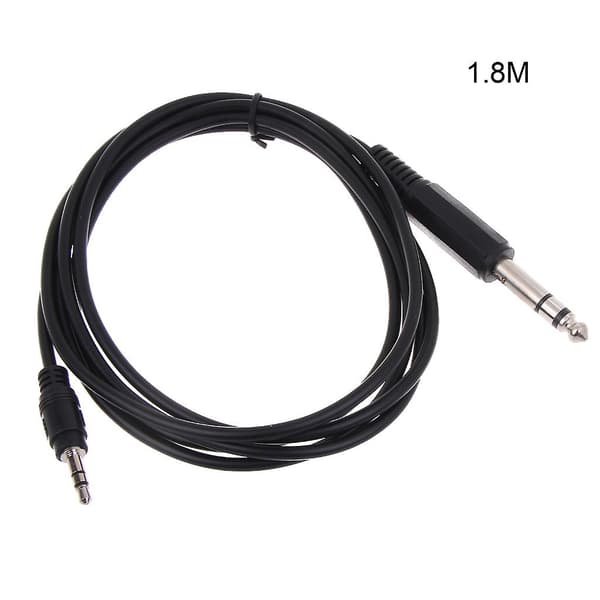 Aux-kabel 1,8 m 1/4\" til 1/8\" tilslutningskabel til effektforstærker equalizer-