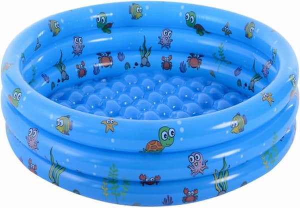 Pool Uppblåsbar Pool 3 Ringar Plaskdamm Uppblåsbar Pool Inomhus & Utomhus Små Plaskdammar 130cm 130cm