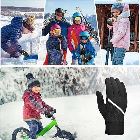 Vintersportshansker for barn, termisk fleecefôr