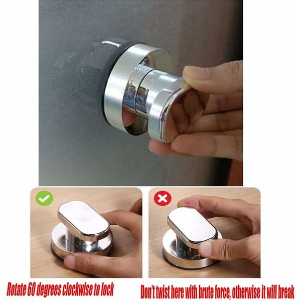 Strong Sticky Suction Cup Glass Door Window Handle Kitchen Refrigerator Drawer Cabinet Pull Bathroom Wall Rail Shower Rail Suction Cup (Silver)