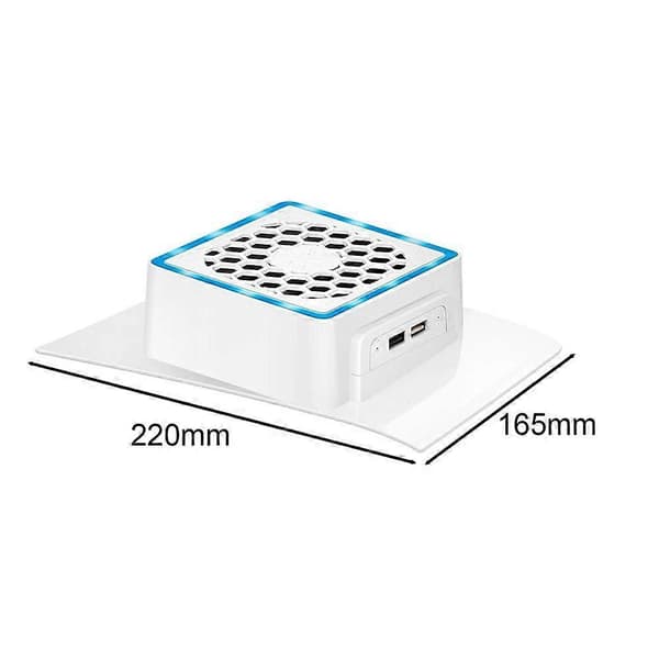 Side-Mounted Cooling Fan with LED Light 2 USB Ports Game Console Cooling Fan Side Cooler Compatible with PS5 SLIM