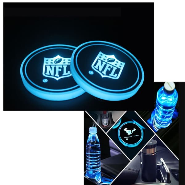 2 stk (NFL, ca. 68*68*8,5 mm) LED-bilunderlag med 7 farger Lu
