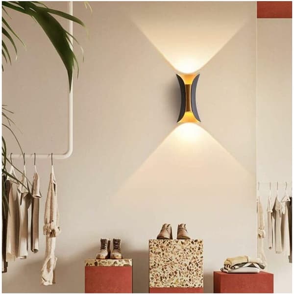 Modern 10W Wall Lamp Metal Up Down Light 3000K Warm White for Interior and Exterior