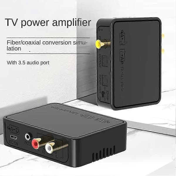 Digital koaksial lydkonverterer fiberoptisk TV til lyd Spdif til koaksial til 3.5 dobbel lotus digital