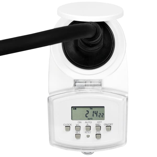Udendørs timer Digital 1800W IP44 Vit